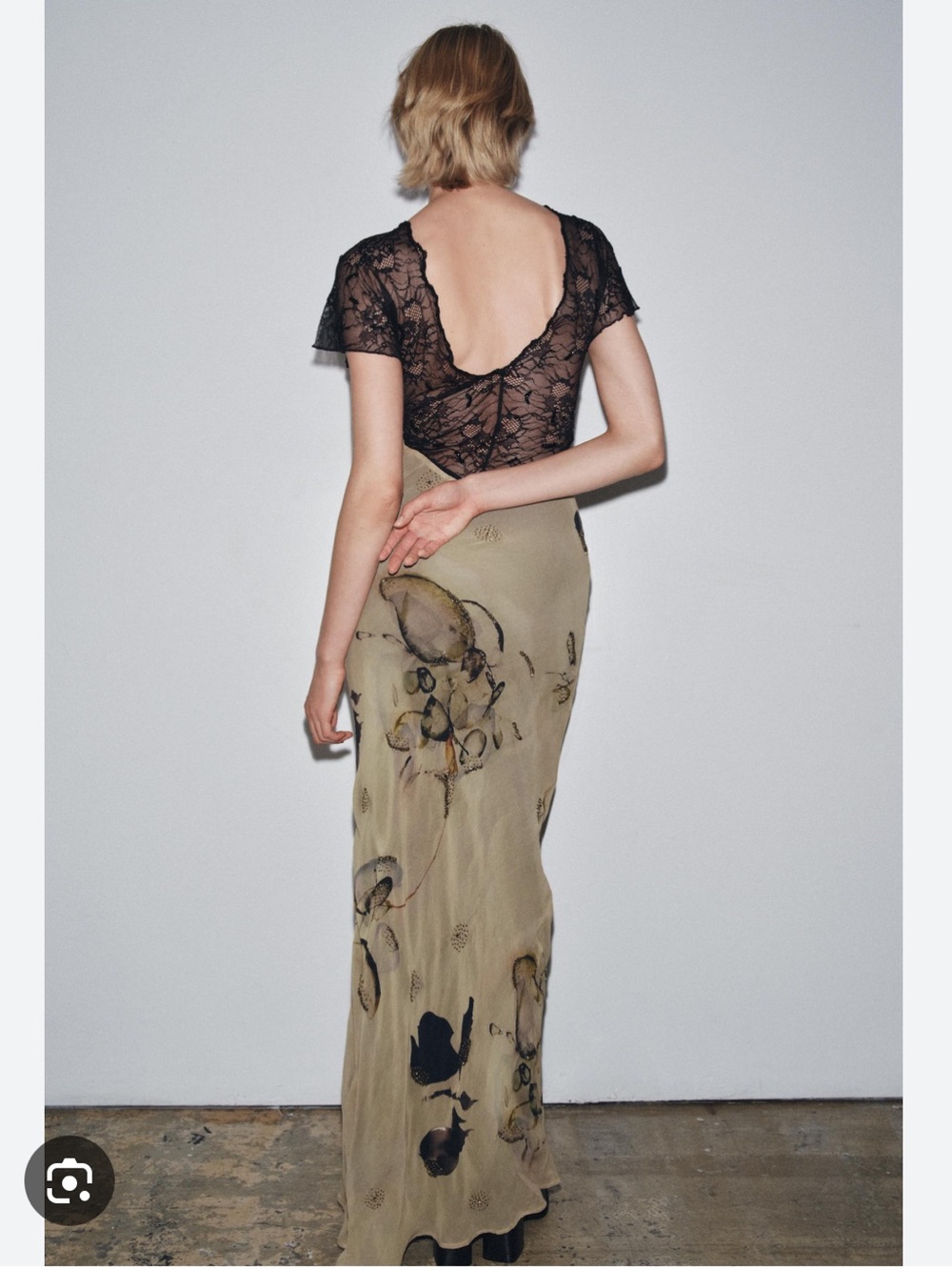 Zara Lace Print Maxi Dress Beaded Slip Dress 1377/907/330 NWT Large - Picture 8 of 12